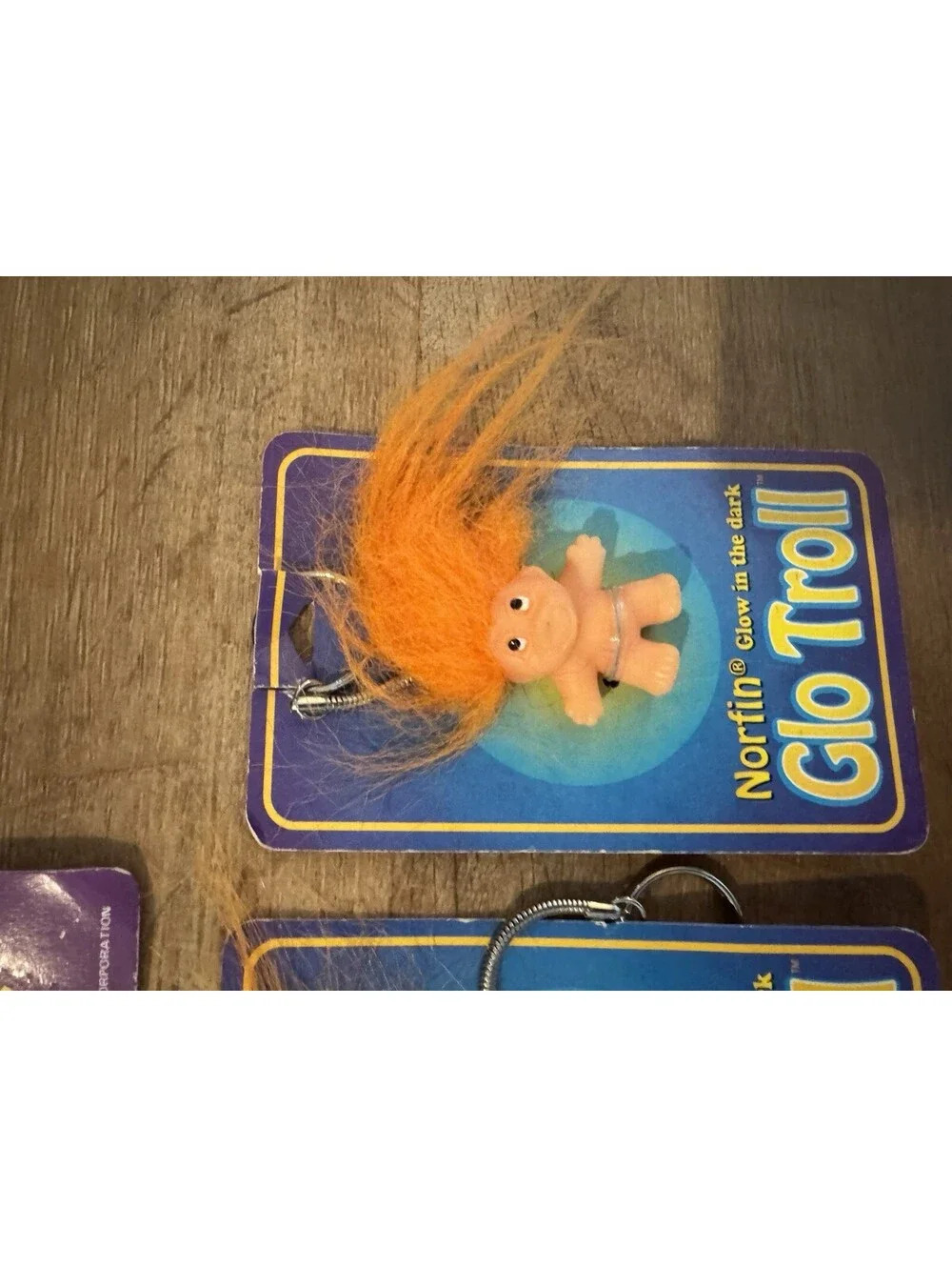 4 Vintage 1992 Norfin Glo Trolls Key-Lites Magnetic Glow in Dark NOS